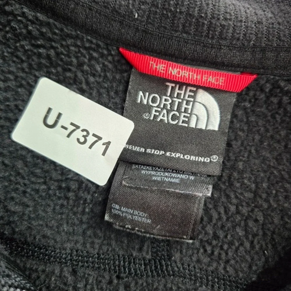 the North Face Men Sweater XL‎ Black Fleece Lined Logo 1/4 Zip Mock Neck